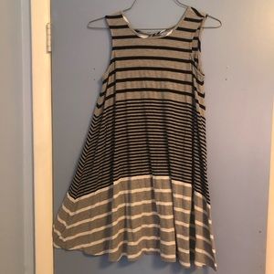 Gray striped dress